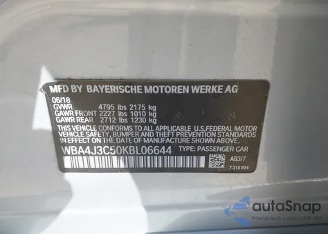 2019 BMW 430I Gran Coupe xDrive from USA, damaged, VIN WBA4J3C50KBL06644